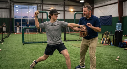 Pitching coach instructing release point