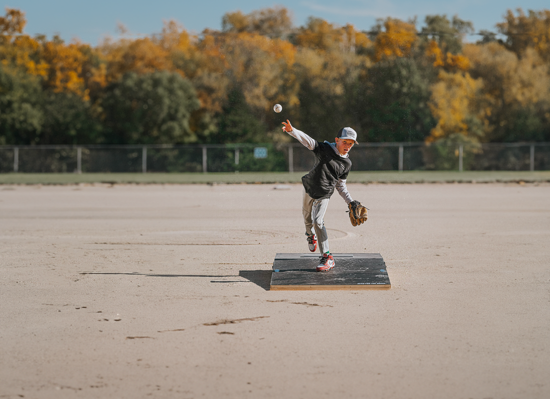 Portable pitching mound size guide for youth baseball players