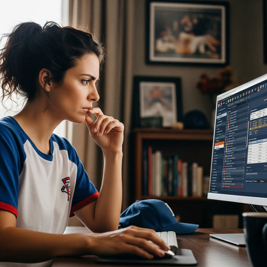 Parent researching portable pitching mound costs and options online for youth baseball