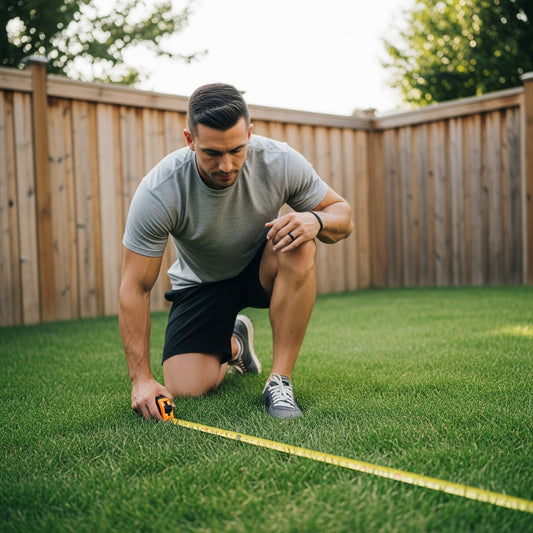 Measuring a backyard space for a portable pitching mound setup