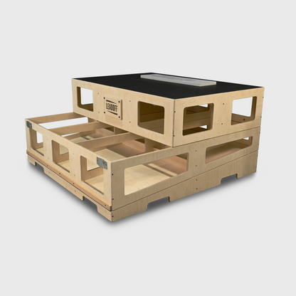 Prospect 10-Inch Modular Pitching Mound stacks horizontally for storage.