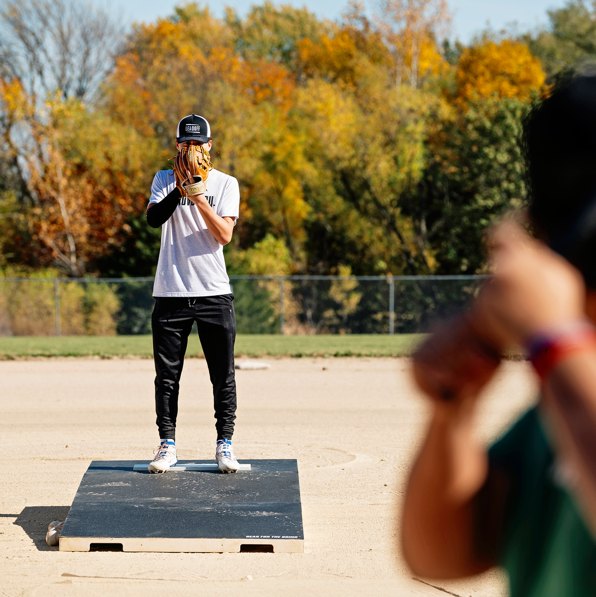 High level athletes training with the Prospect 10-Inch Modular Pitching Mound.