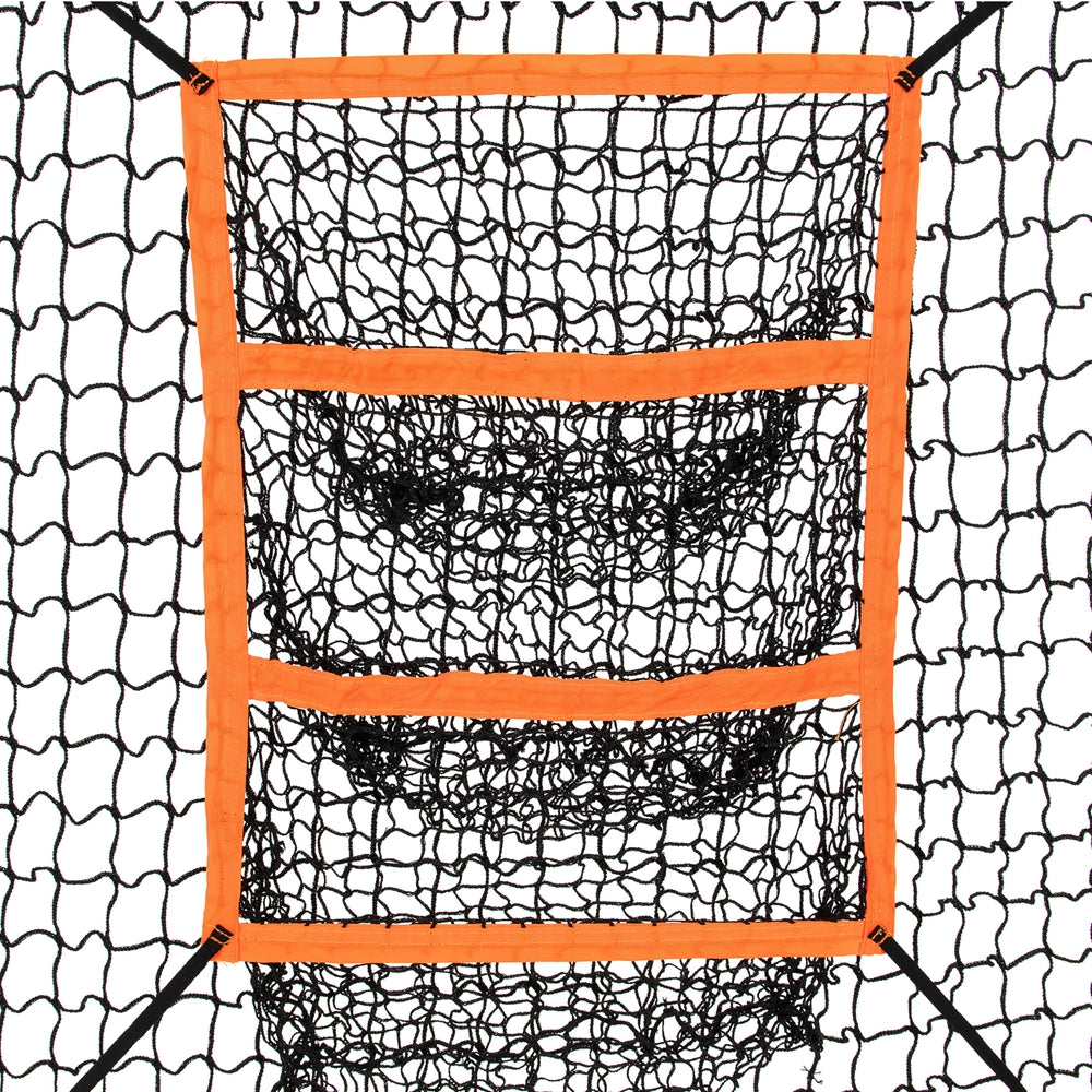 Close up of the strike zone for the Baseball Pitching MVP Pop Up Screen & Strike Zone 7x7